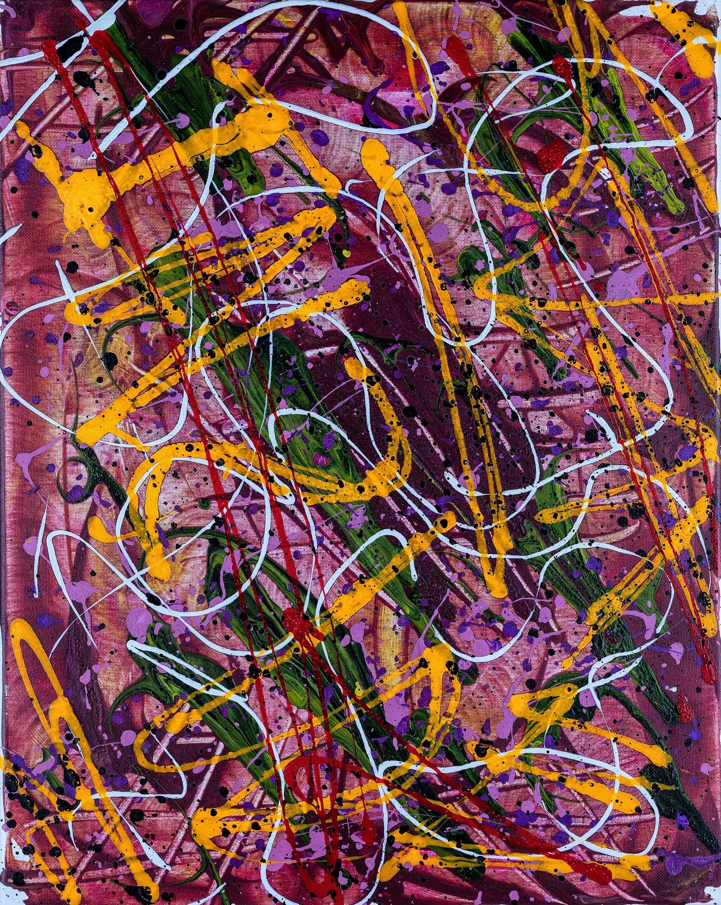 "STAY INSIDE" ORIGINAL SPLATTER PAINTING