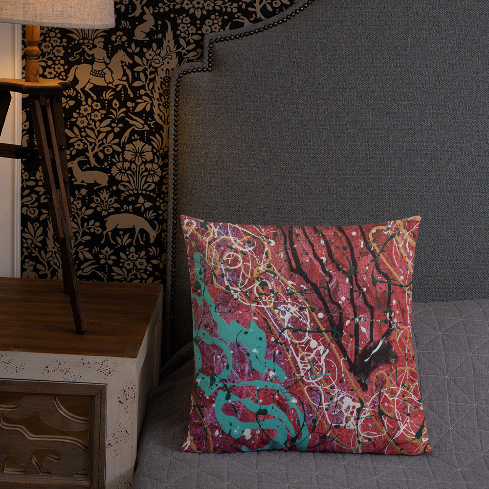 "Greenish" Throw Pillow