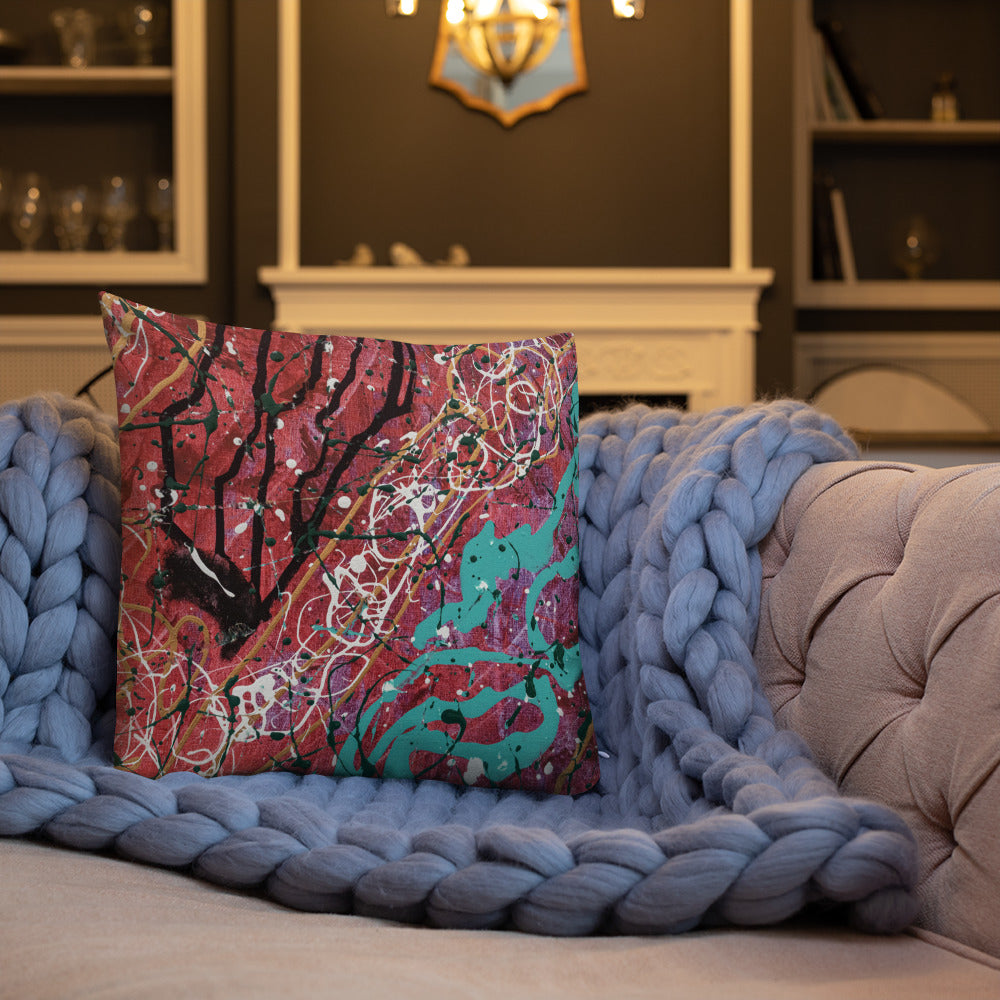 "Greenish" Throw Pillow