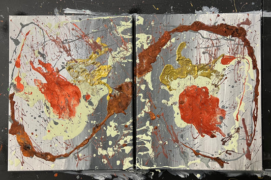 “Ebb & Flow” 2 Piece Splatter Painting