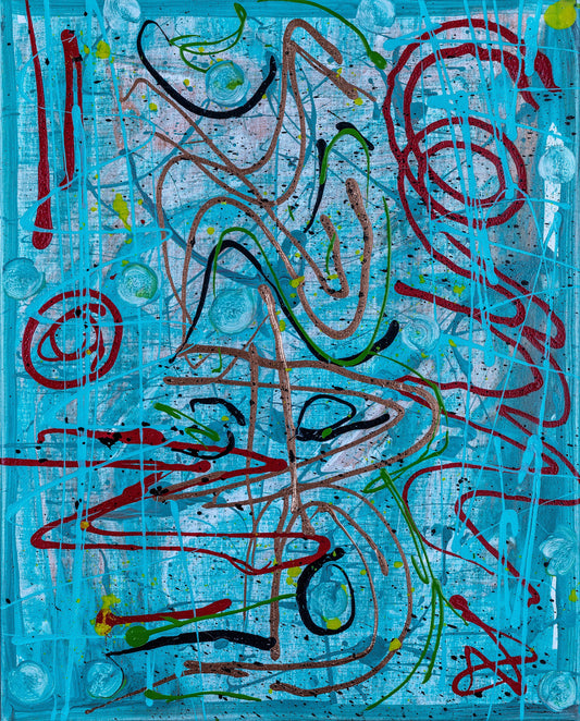 "COMPASSION" ORIGINAL SPLATTER PAINTING