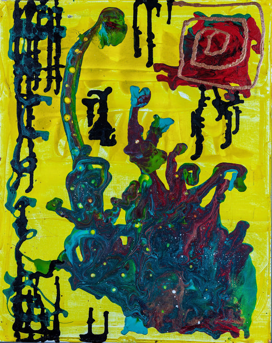 "HEART SPILLS" ORIGINAL SPLATTER PAINTING