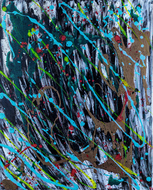 "MIST & RAIN" ORIGINAL SPLATTER PAINTING