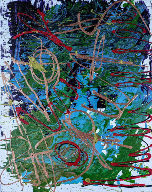 "NO $ECRET$" ORIGINAL SPLATTER PAINTING