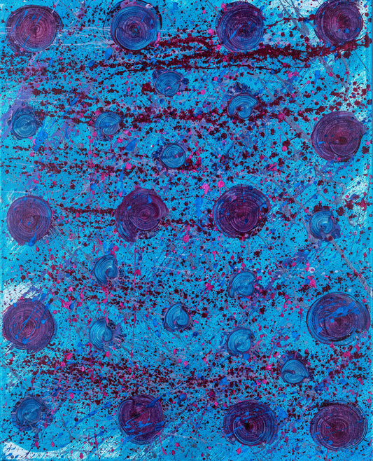 "PURPLE DOT ROAD" ORIGINAL SPLATTER PAINTING