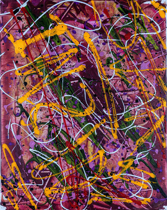 "STAY INSIDE" ORIGINAL SPLATTER PAINTING