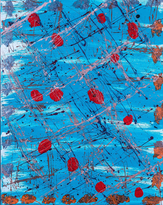 "THIRTEEN THREE TIMES" ORIGINAL SPLATTER PAINTING